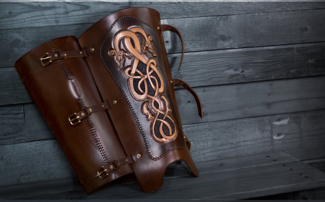 [手工皮艺]维京皮甲how to make leather greaves with viking