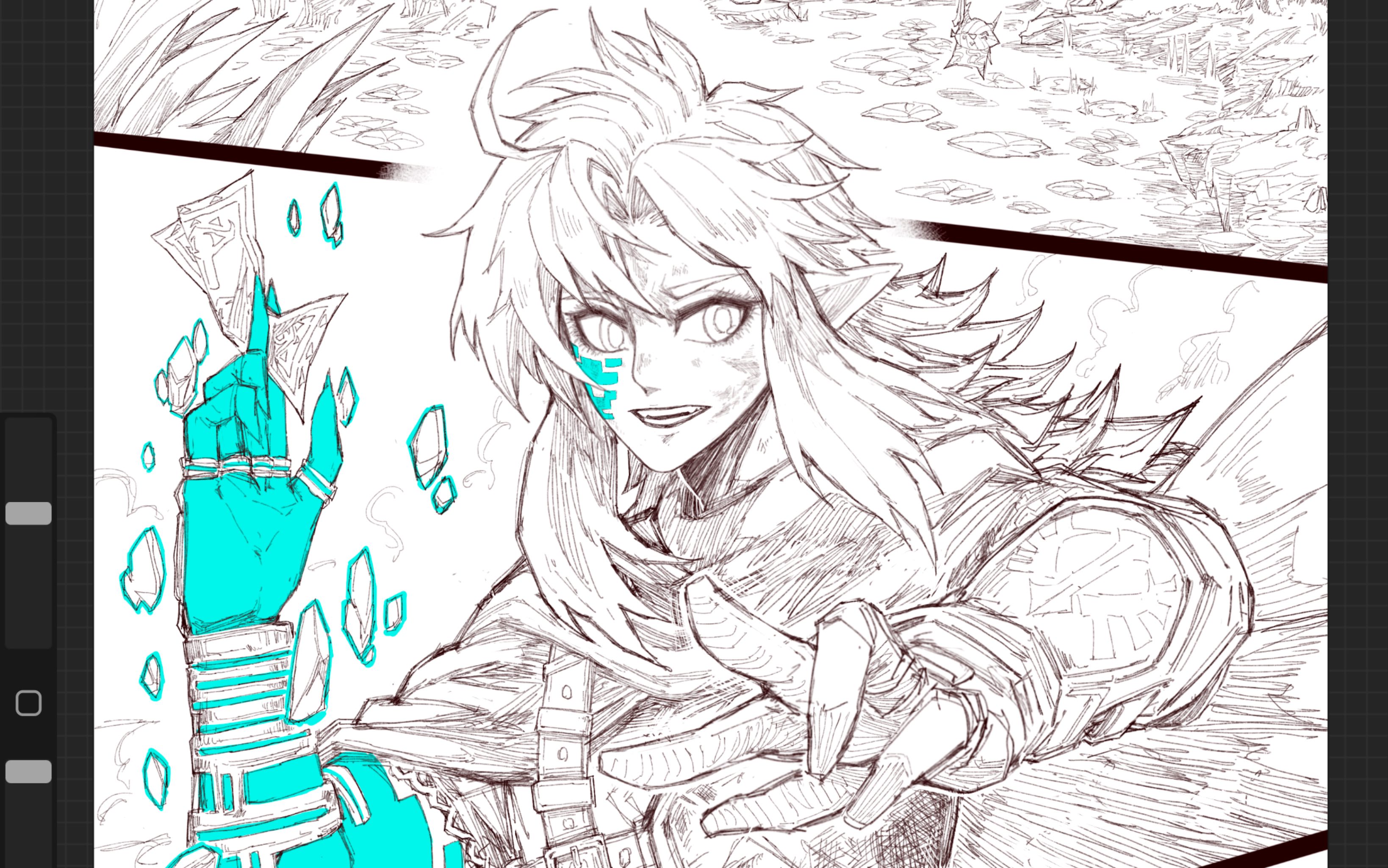 画个塞尔达传说王国之泪里拿着符文的林克79