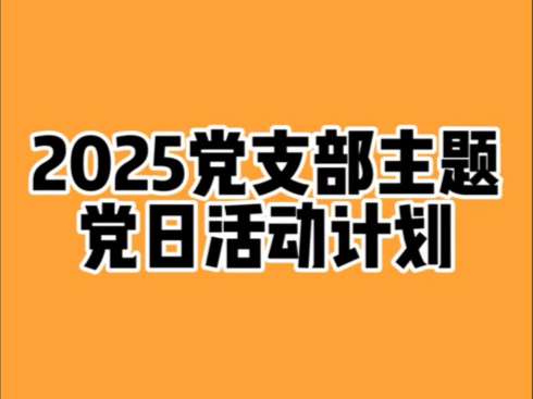 2025党支部主题党日活动计划哔哩哔哩bilibili