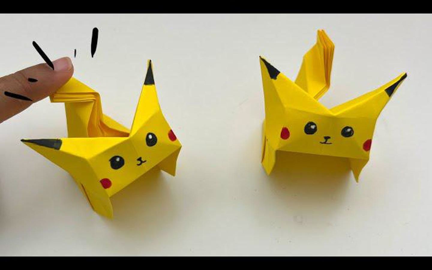 如何制作儿童纸玩具pikachu移动纸玩具轻松纸工艺品儿童工艺品玩具