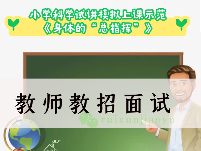 小学科学试讲模拟上课示范《身体的“总指挥”》哔哩哔哩bilibili