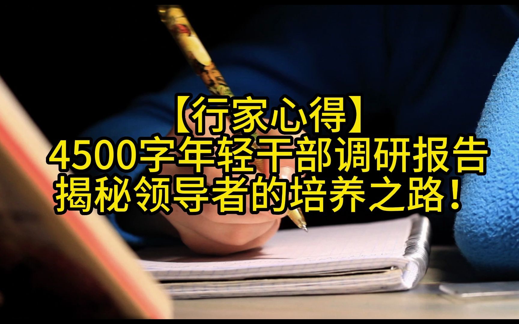 【行家心得】4500字年轻干部调研报告,揭秘领导者的培养之路!哔哩哔哩bilibili