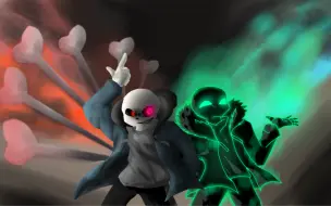 Скачать видео: 【全站独播/ut动画重置版】Hyper Dust Sans VS Nightmare Mode Sans [animation]