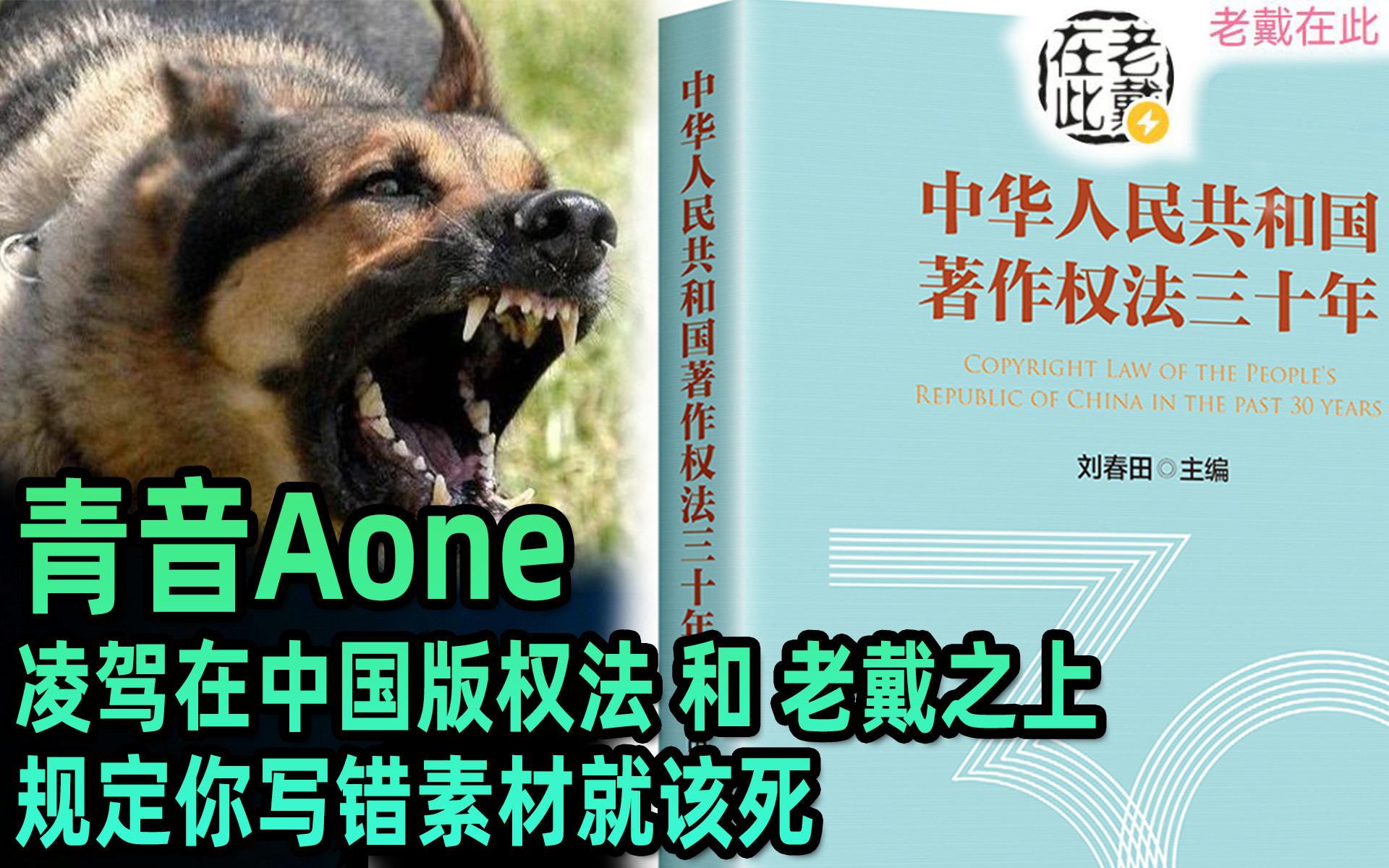 [图]【老戴在此】不如他？青音Aone 的标准可以凌驾于《中华人民共和国著作权法》之上辱骂他人 你还不能依法取证 就算拿老戴在此 举例子都不如他权威性