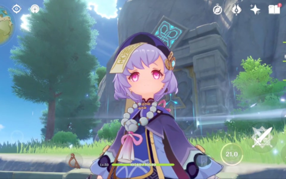 [原神]尤拉带专武七七琴团长,送萌新