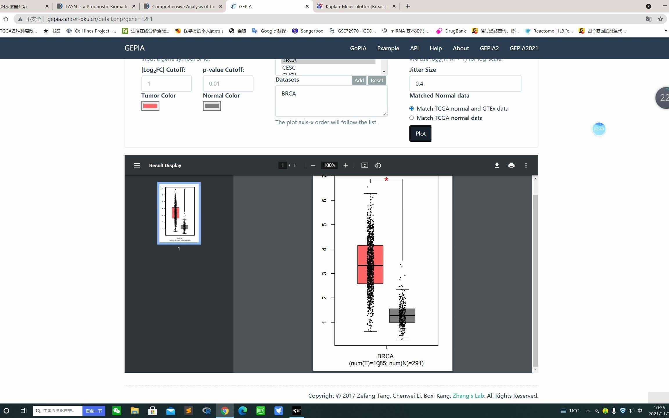 GEPIA和KaplanMeier Plotter 在线网站使用,单基因TPM,单基因差异,单基因生存曲线哔哩哔哩bilibili