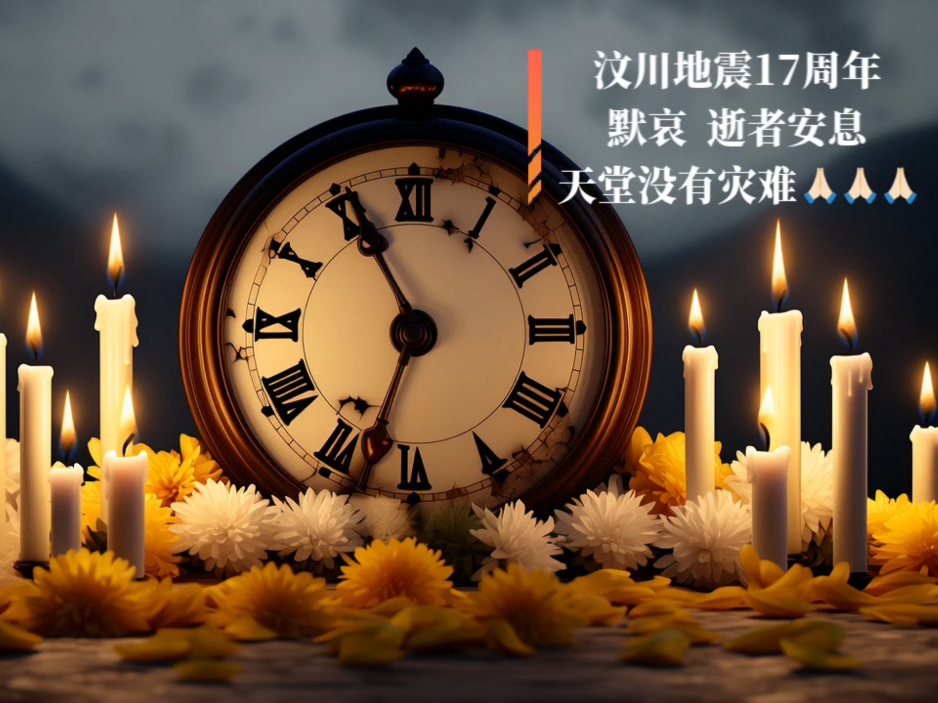 汶川地震17周年.愿逝者安息,天堂没有痛苦,天堂没有灾难