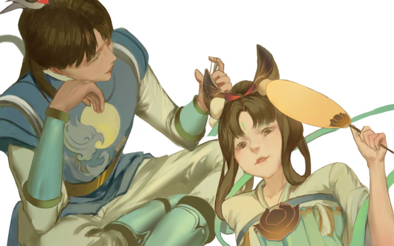 【板绘】嫦娥后羿情人节皮肤 如梦令