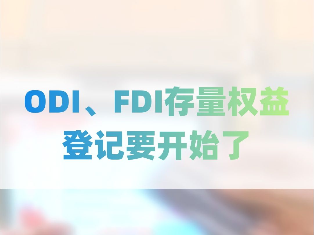 2024年 ODI、FDI存量权益登记要开始了!哔哩哔哩bilibili