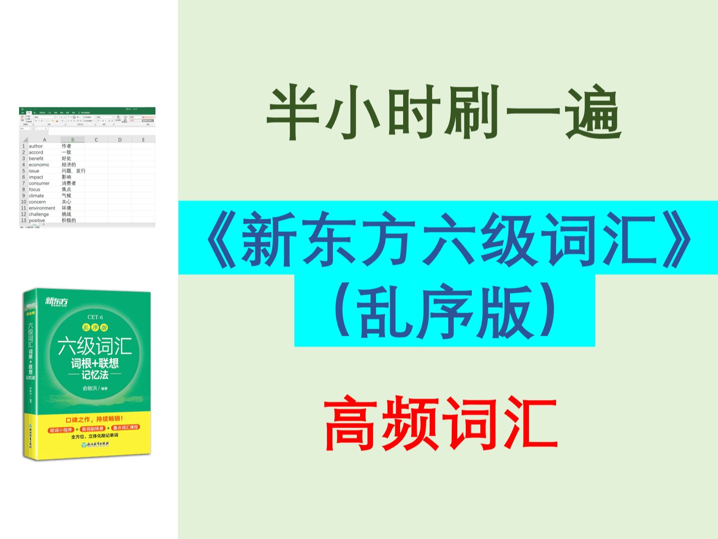 [图]半小时刷完《新东方六级词汇乱序版》高频词汇645词