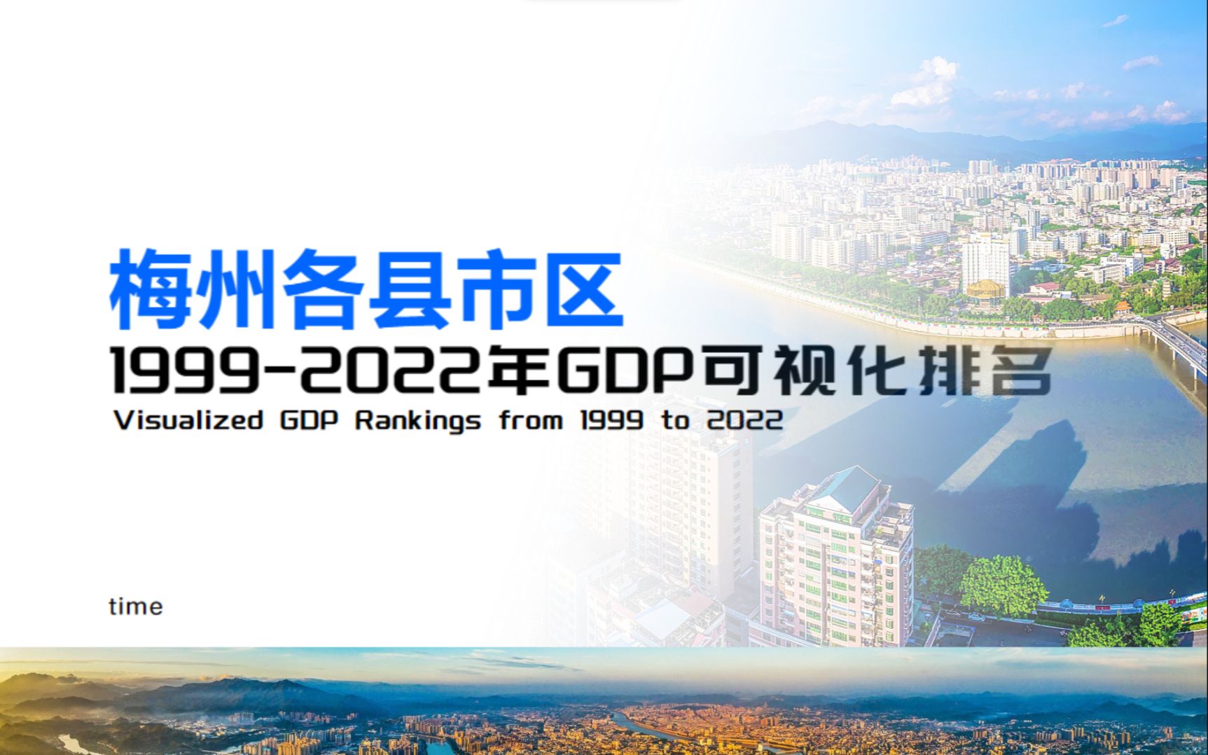 【数据可视化】梅州市各县市区19992022年GDP总量可视化排名哔哩哔哩bilibili