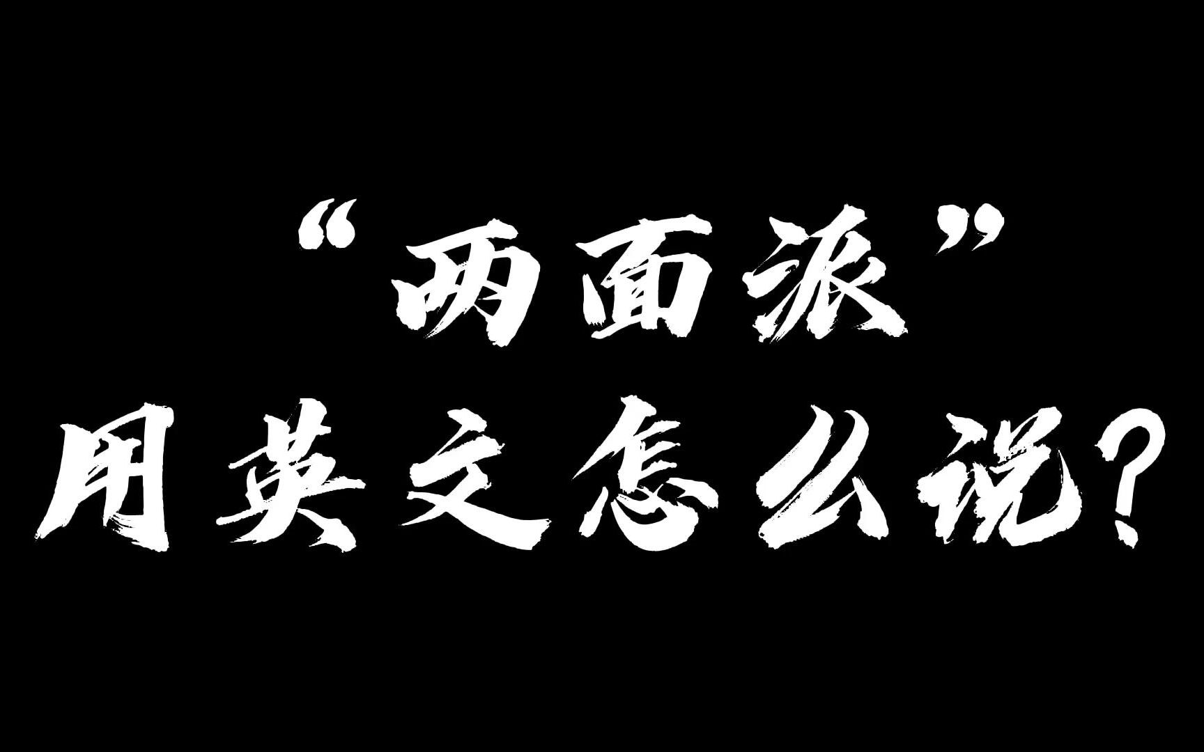 两面派用英文怎么说
