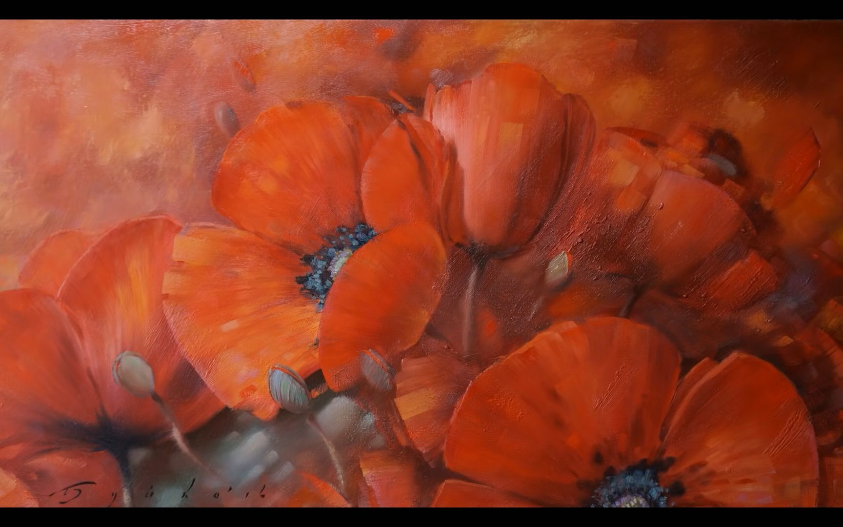 【油画】罂粟花_哔哩哔哩_bilibili