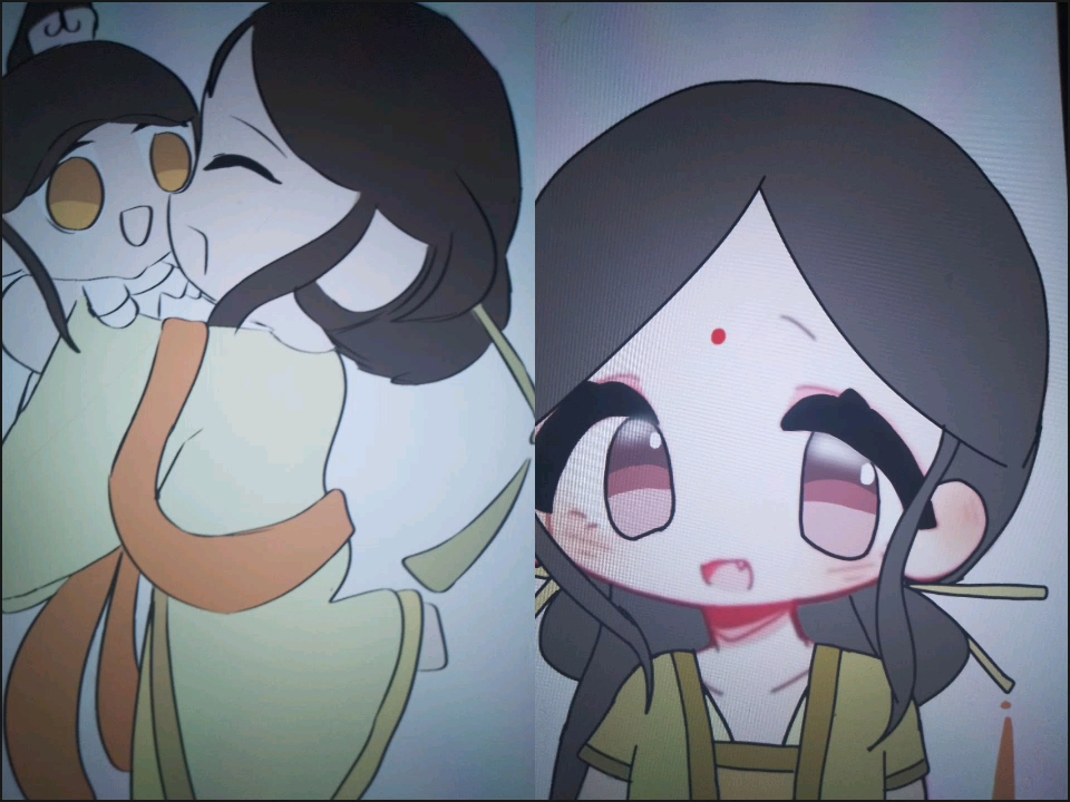 在平板上用模板画的秦愫和金如松,看评论区