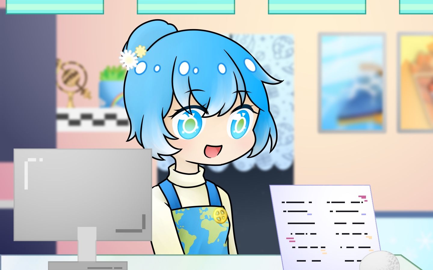 【原创oc手书】【天体拟人(地球&木星)】qq乃乃好喝到咩噗茶