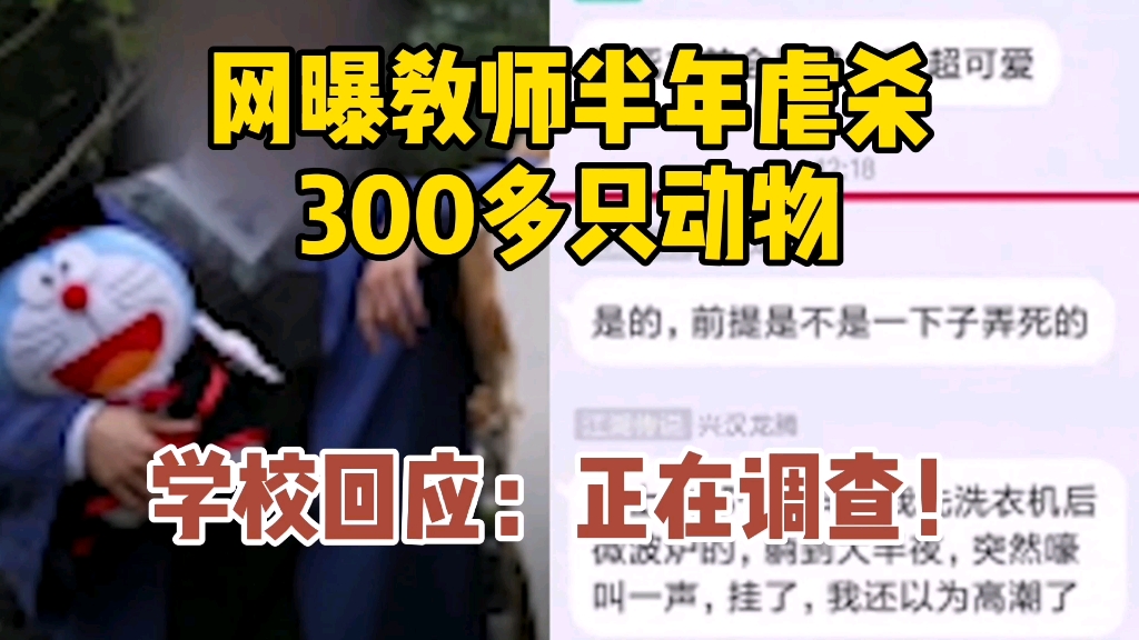 [图]网曝教师半年虐杀300多只动物 学校回应：高度重视，正在调查