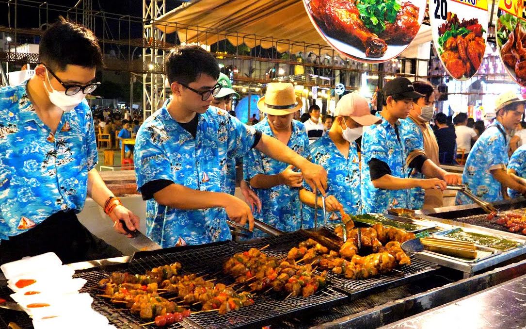 沉浸式逛夜市!街头美食天堂! 越南海岛的独特美食!