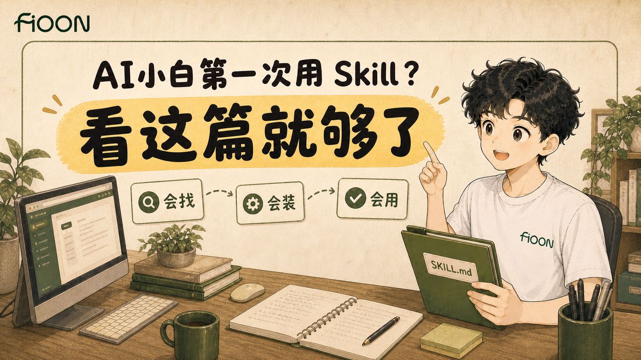 AI 小白第一次学 Skill 视频封面