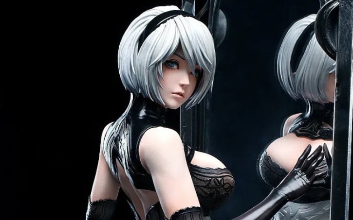 尼尔机械纪元dtalonstudiomirror2b雕像到货开箱测评竖屏展示