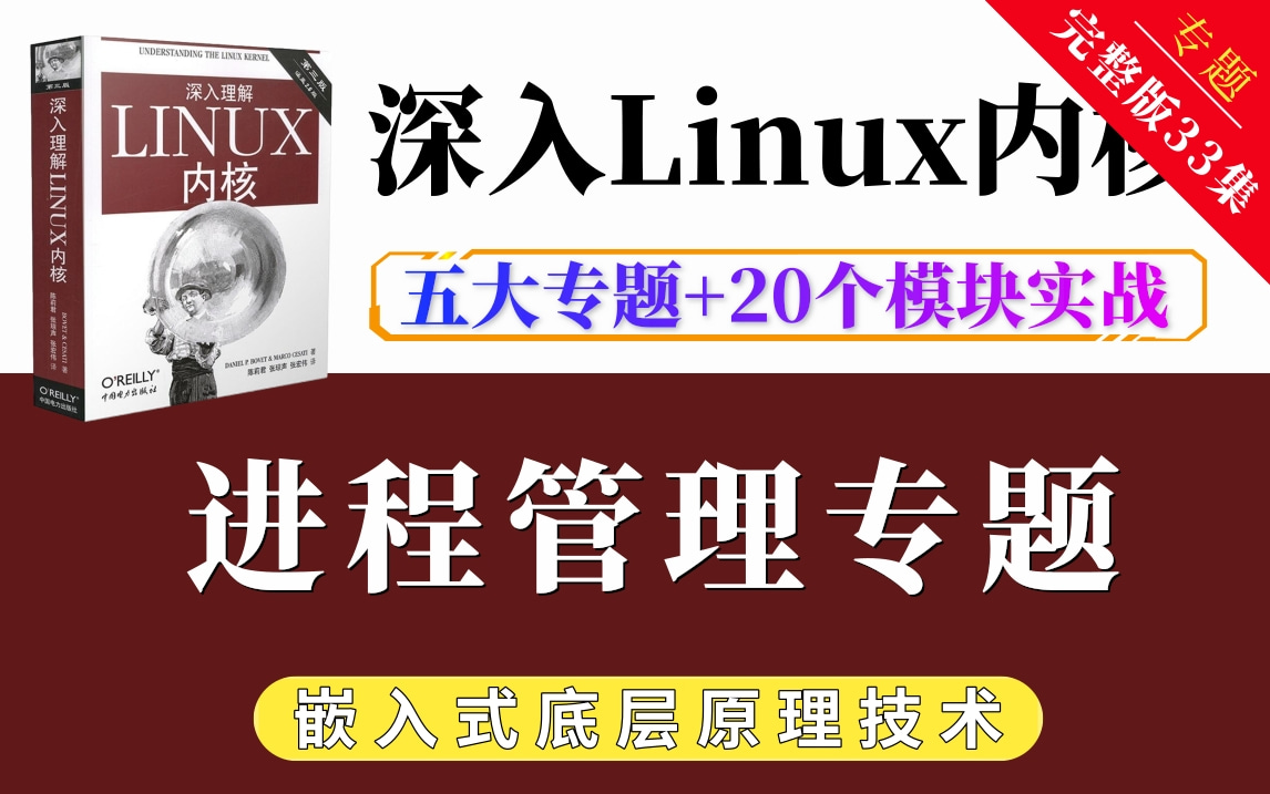 【专题】深入Linux内核进程管理模块,完整版33集|Linux内核设备驱动架构|Linux驱动开发|嵌入式人工智能|Android底层|C++|驱动开发哔哩哔哩bilibili