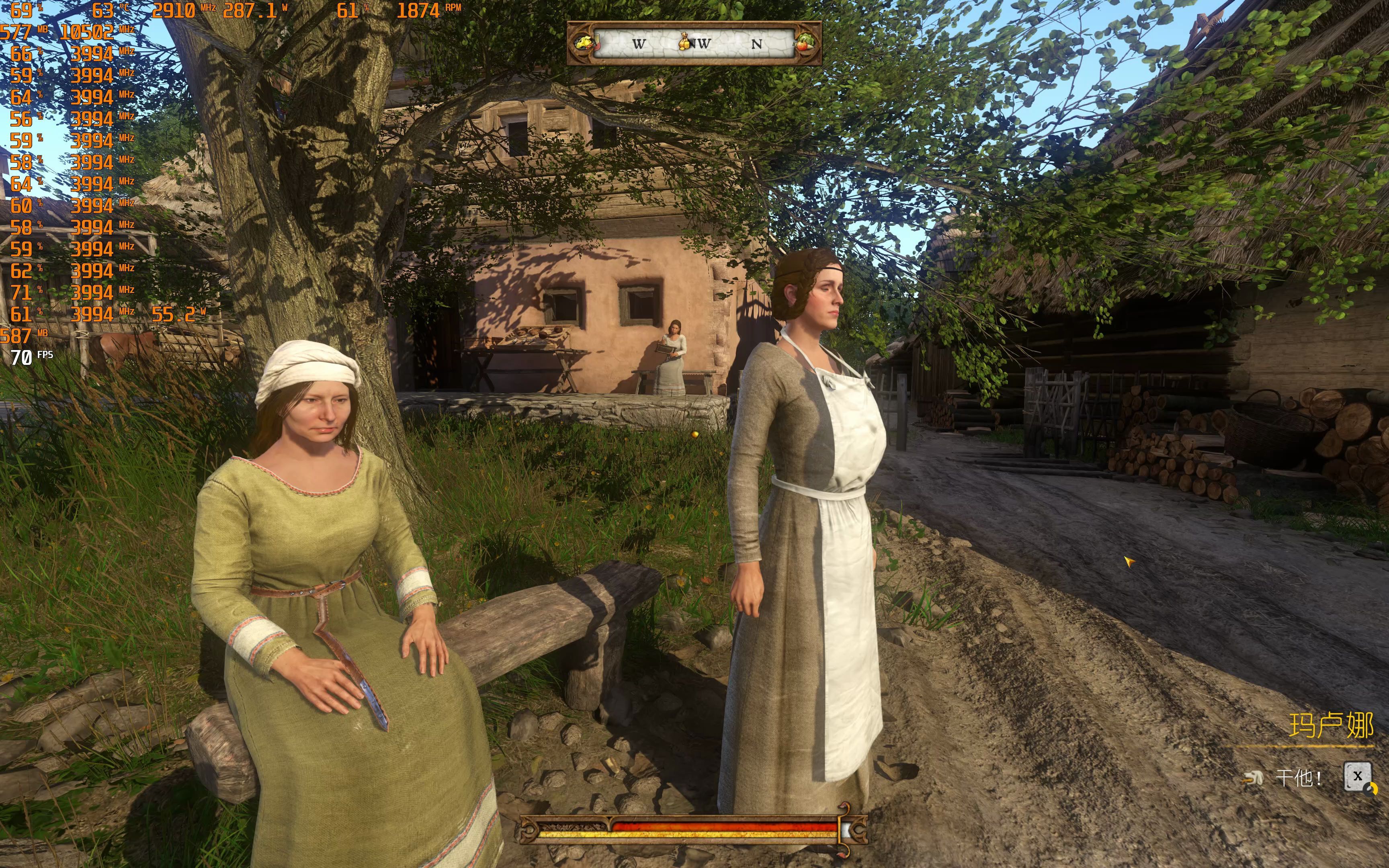 【4k60】rtx4090《天国拯救》4k最高画质测试 dx11的cpu调度局限性