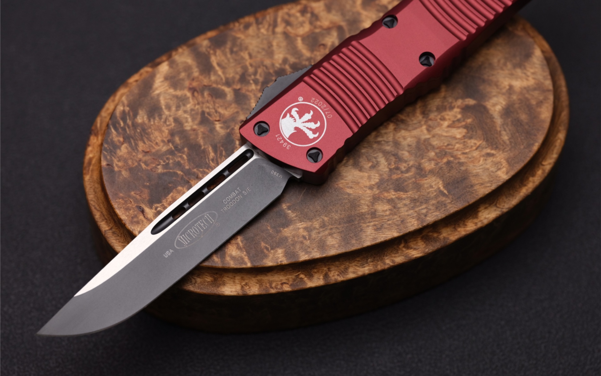 microtech微技术 战斗伤齿龙大龙 黑色战术水滴