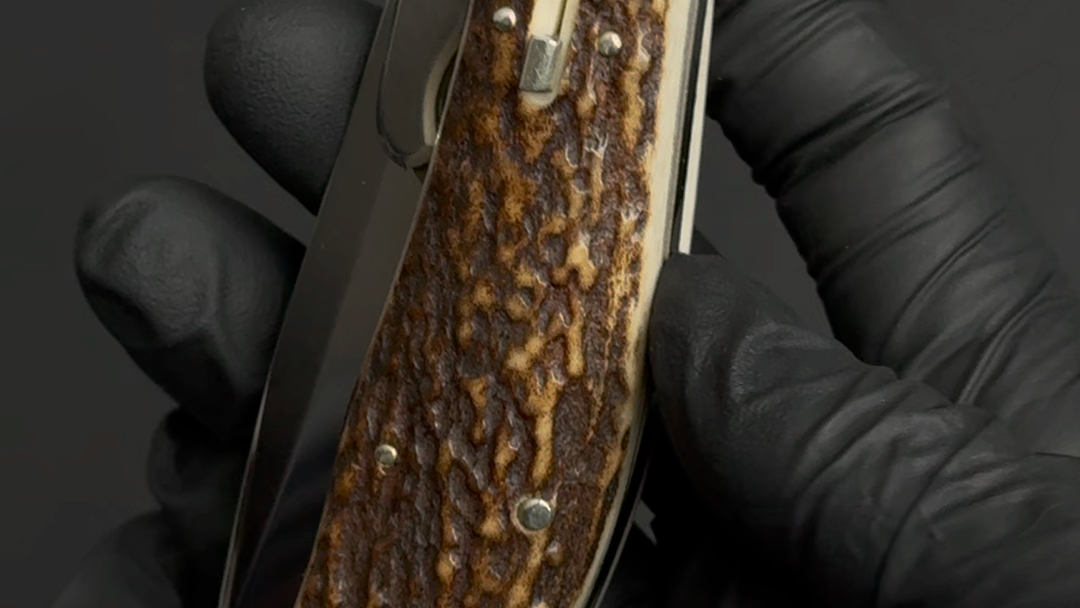 意大利 野兔 手工侧跳 天然鹿角柄