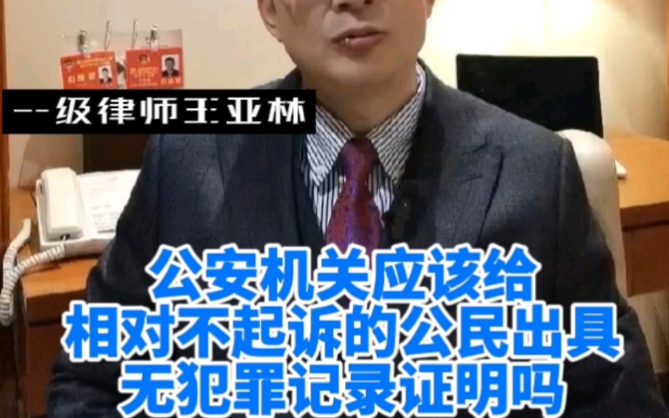 公安机关应该给相对不起诉的公民出具无犯罪记录证明吗#不起诉#相对不起诉#无犯罪记录#政审哔哩哔哩bilibili