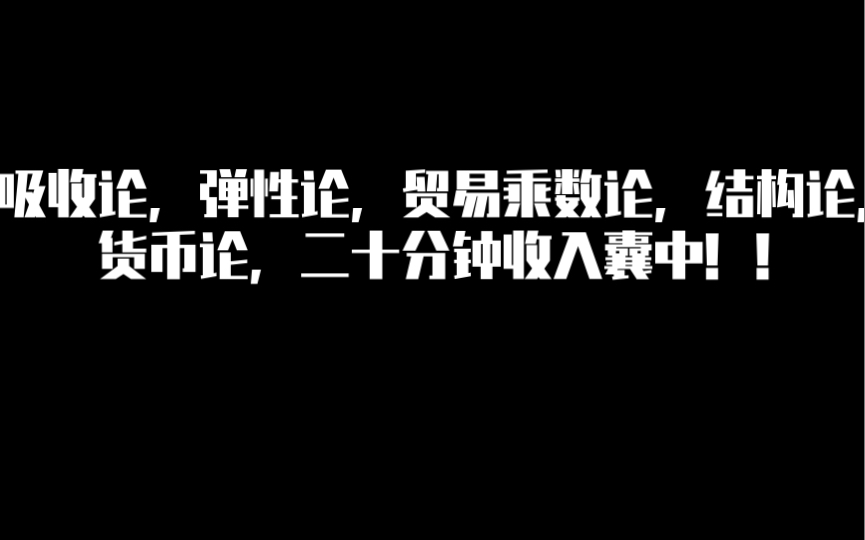 国际收支理论——五个模型,结构论,货币论,贸易乘数论,吸收论,弹性论,二十分钟学完五个模型,赚疯了!!哔哩哔哩bilibili