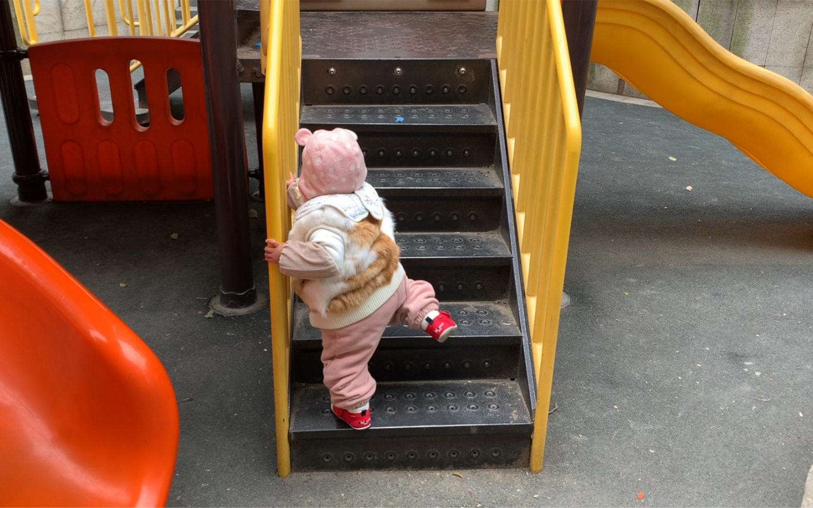 活动  20220121,15个月宝宝学爬楼梯了