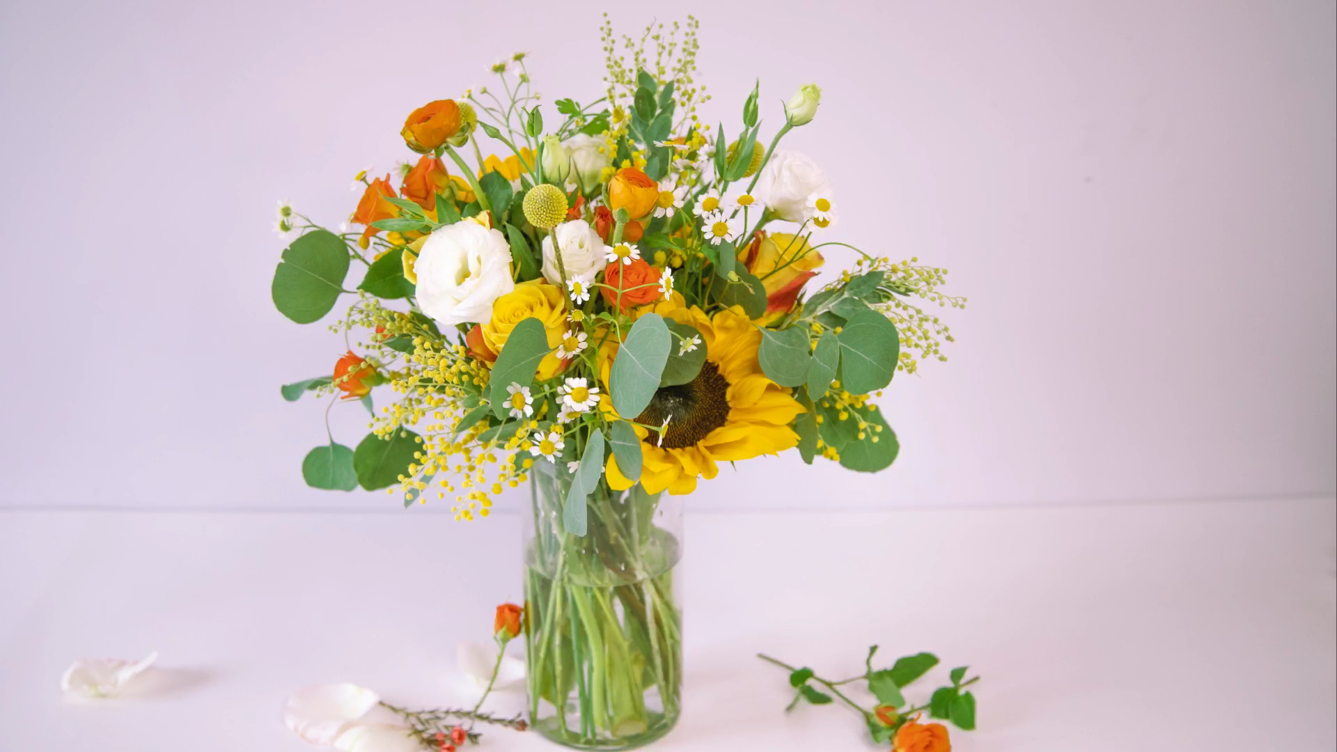 向日葵居家瓶花怎么插都好看的黄橙色系瓶