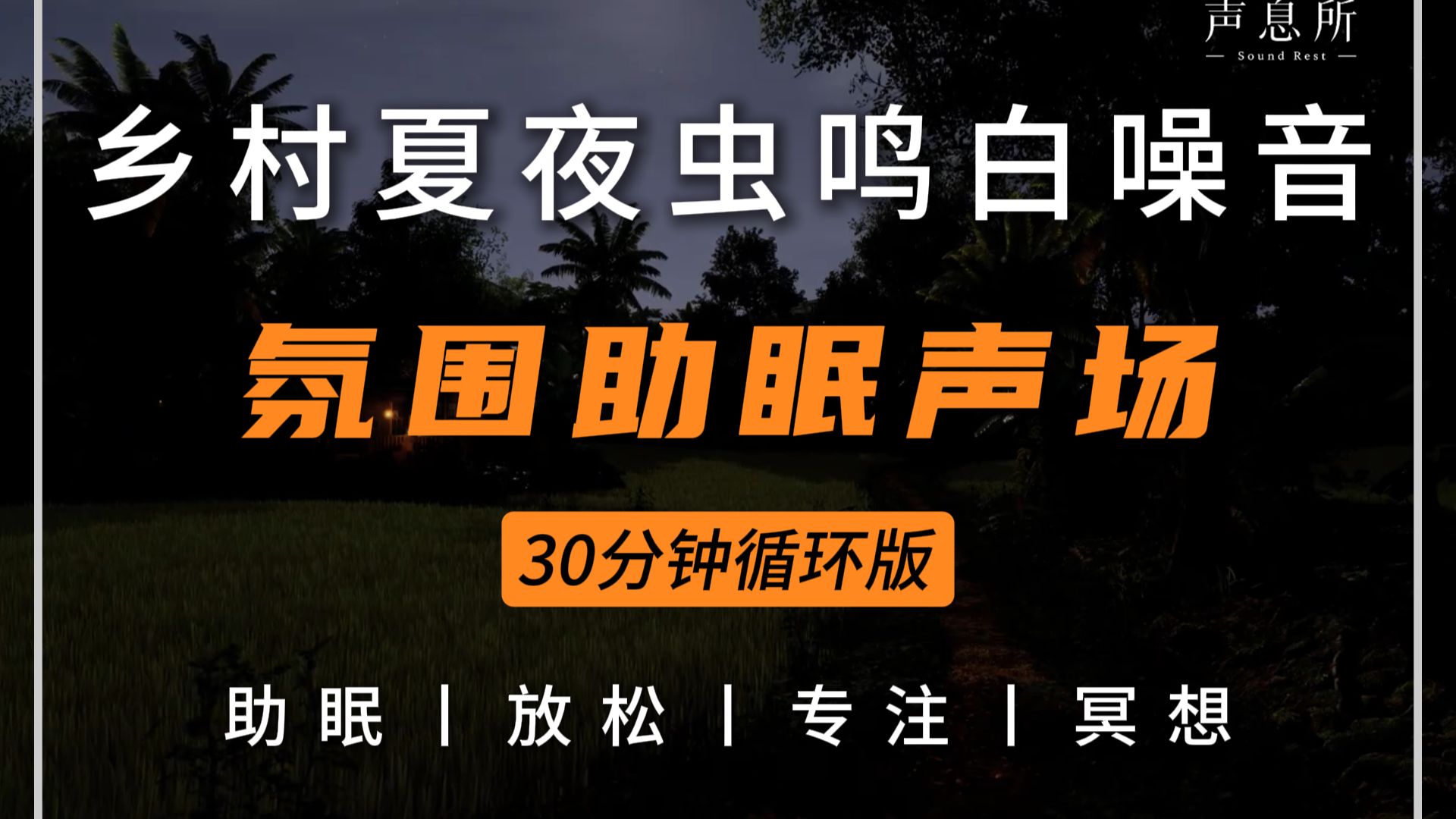 63期『乡村夏夜虫鸣白噪音氛围助眠声场』助眠·冥想·自然声场丨放松疗愈丨自然声场