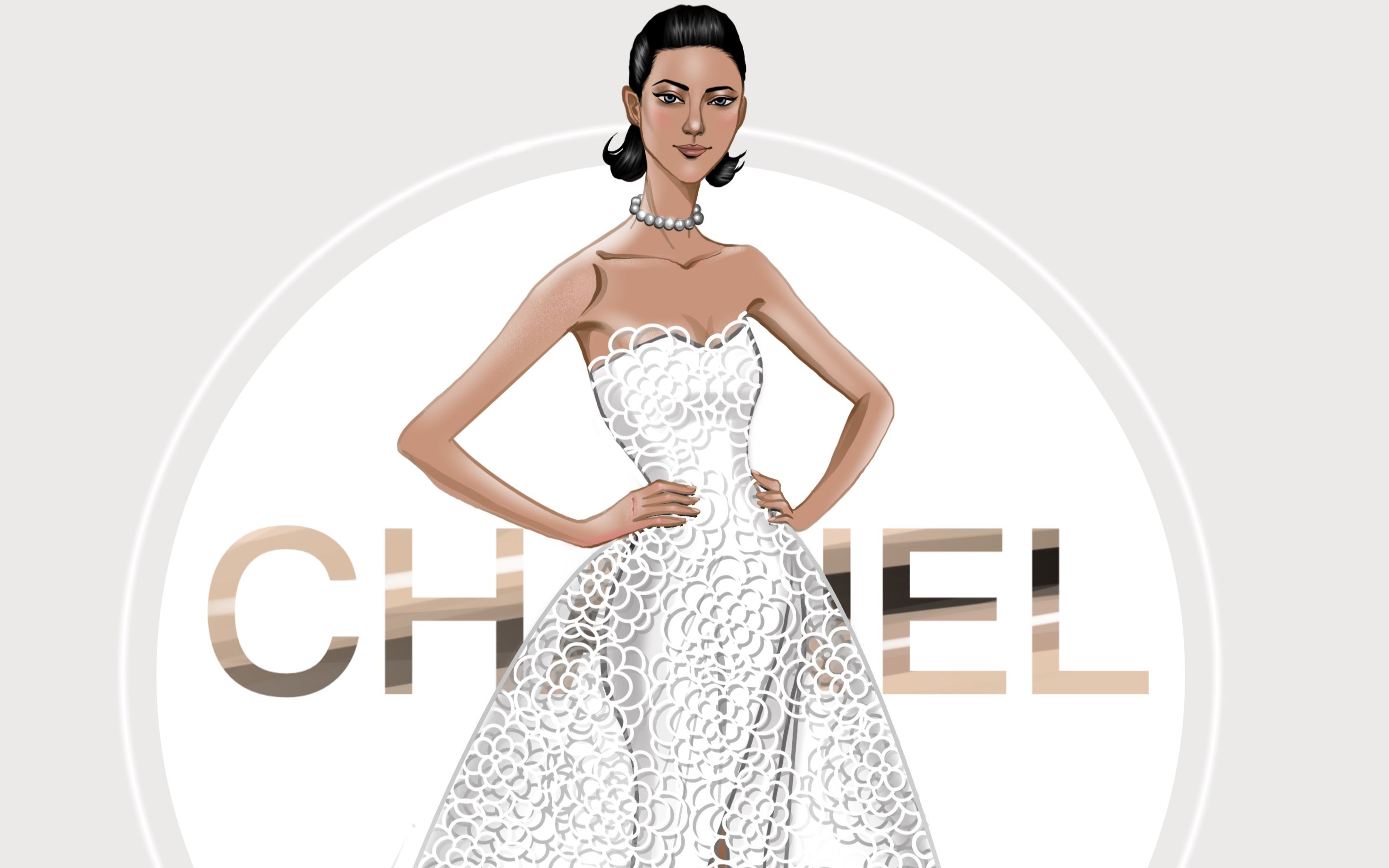 服装设计时尚手绘 / 从线稿到上色 香奈儿girl来一枚