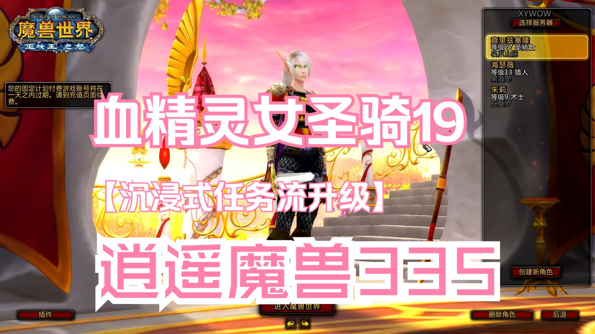 魔兽世界单机版休闲玩法血精灵圣骑士19魔兽世界游戏试玩