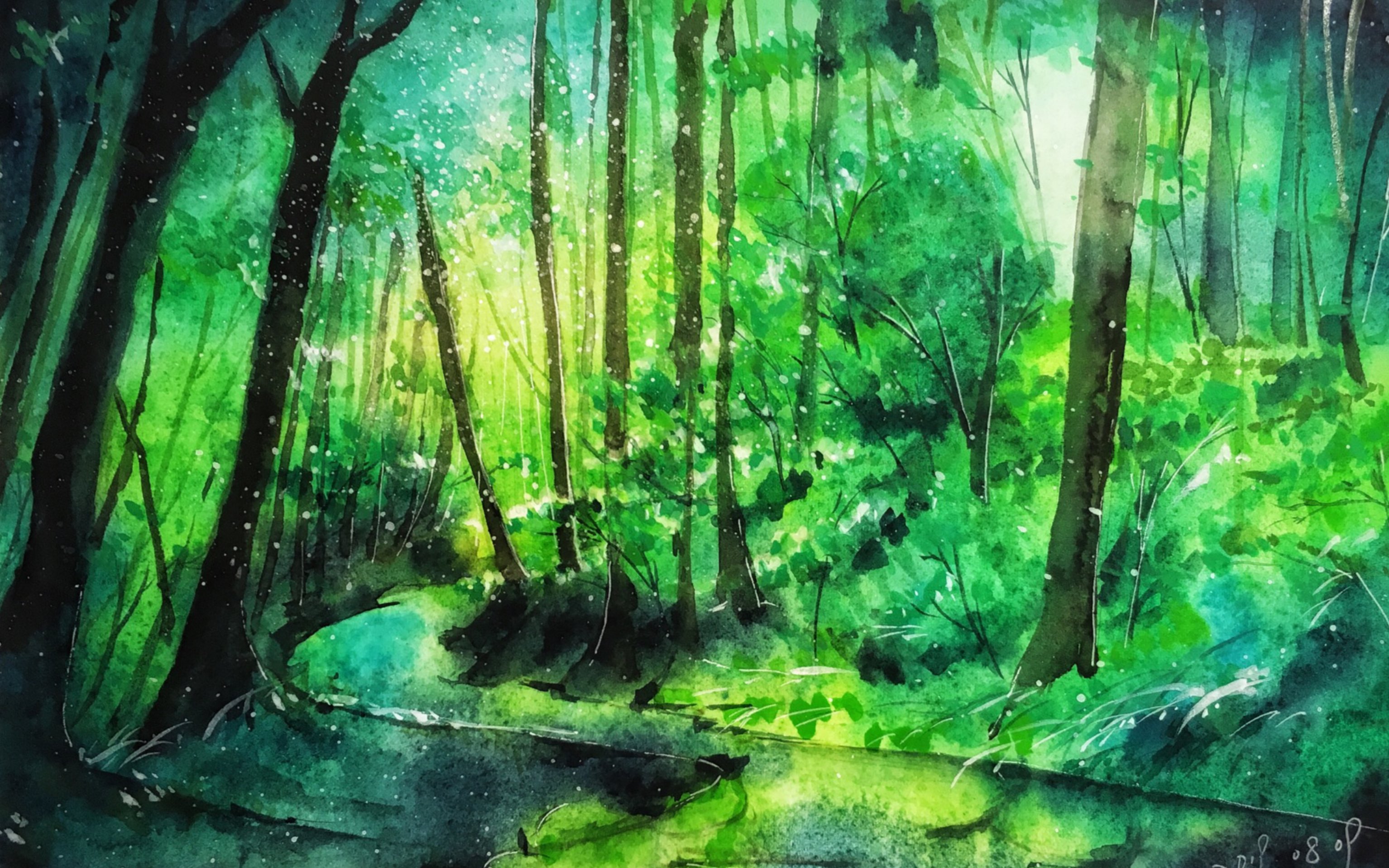 【水彩】森林