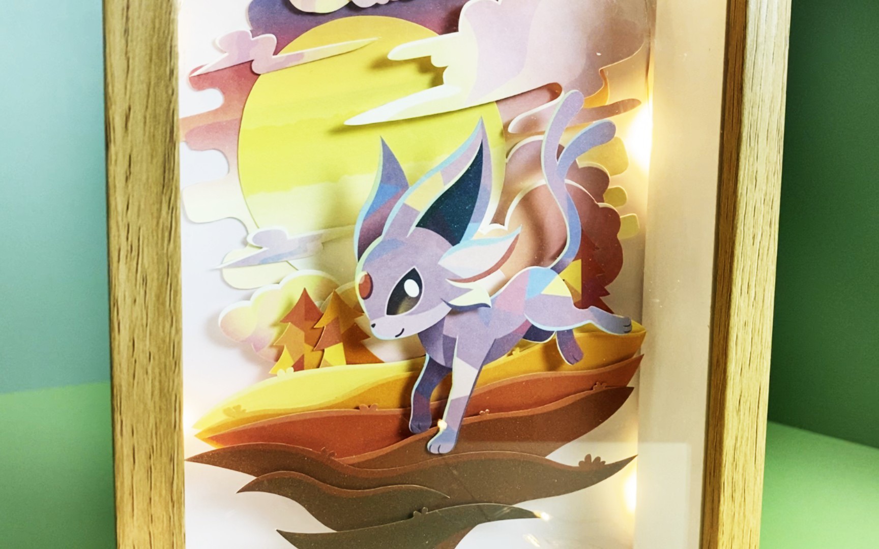 【宝可梦纸偶】在相框里装一只太阳伊布,立体剪纸好看