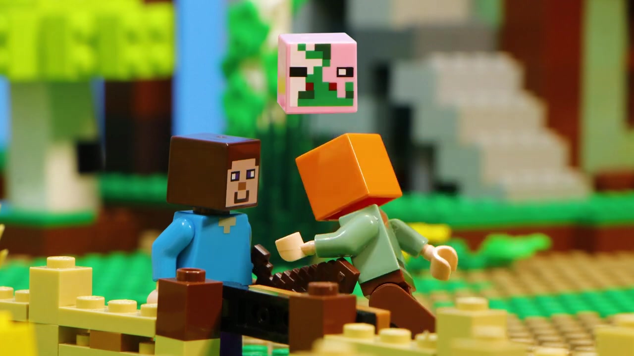 僵尸猪人乐高定格动画我的世界