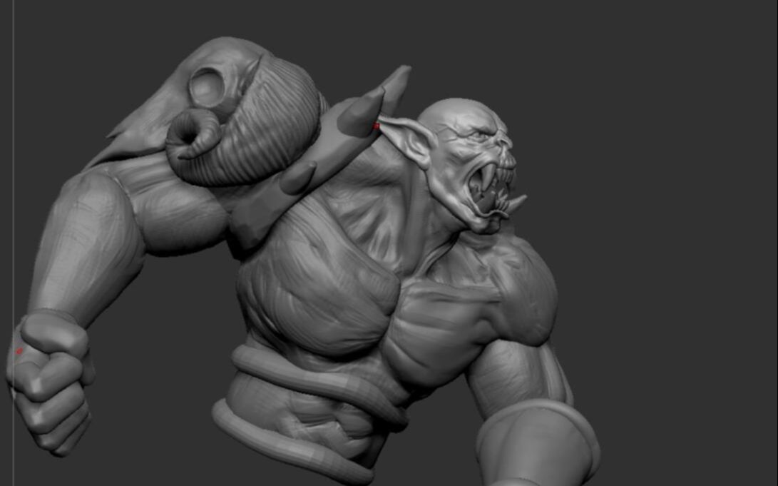【魔兽世界】zbrush次世代游戏角色--兽人模型雕刻_哔哩哔哩 (゜-゜)