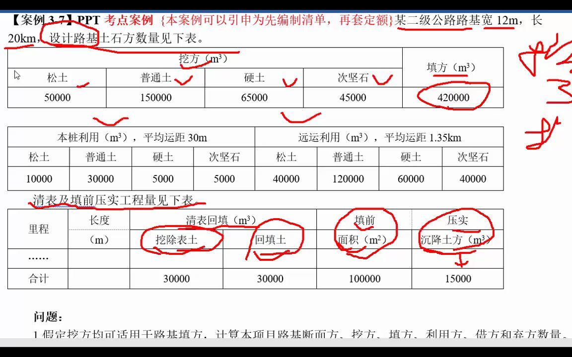 2021一级造价师交通运输案例分析第3章路基工程路基土石方组价7题哔哩哔哩bilibili