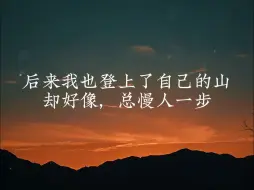 Video herunterladen: 《登山·登善》 后来我也登上了自己的山，却好像，总慢人一步#泽华君 #灰色故事 #以善为名