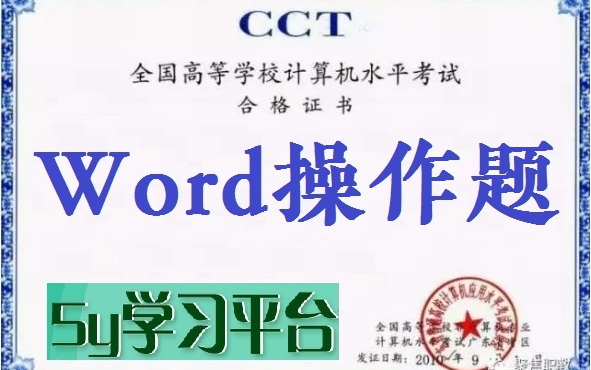 5Y学习平台Word操作题计算机应用基础&计算机一级哔哩哔哩bilibili