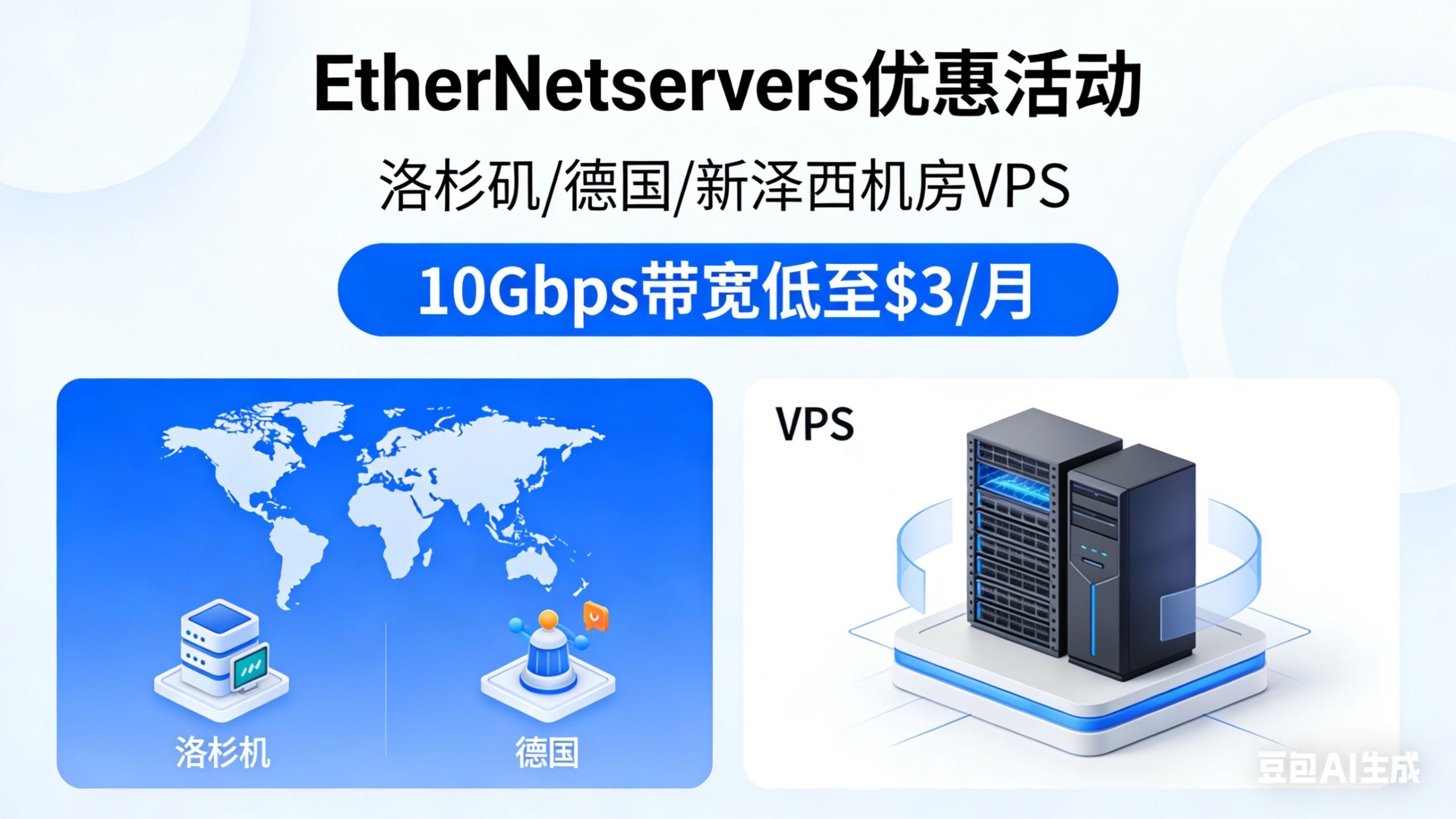 🚨EtherNetservers 神价!10Gbps 带宽 VPS 低至 $3 / 月,美欧多机房任选