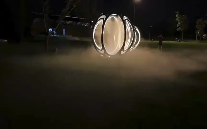 花瓣水雾门 园林景观雕塑 园林雾森装置