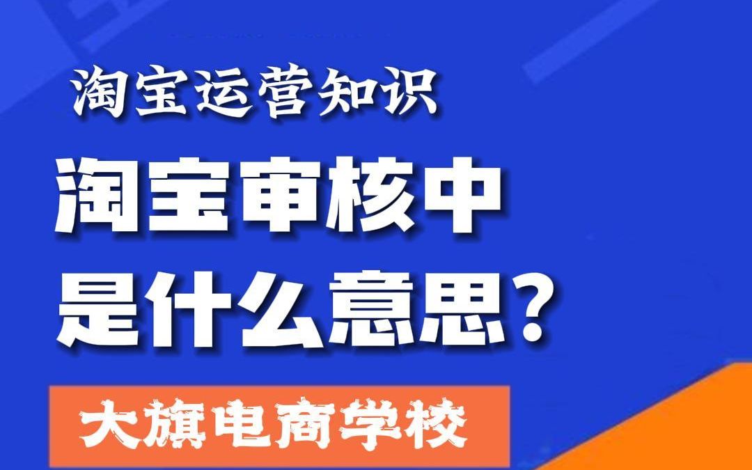 淘宝审核中是什么意思?