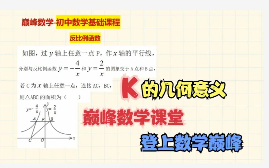 [图]巅峰数学-反比例函数k的几何意义