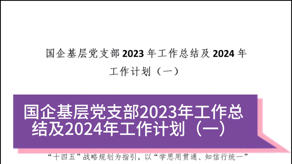 國企基層黨支部2023年工作總結及2024年工作計劃(一)