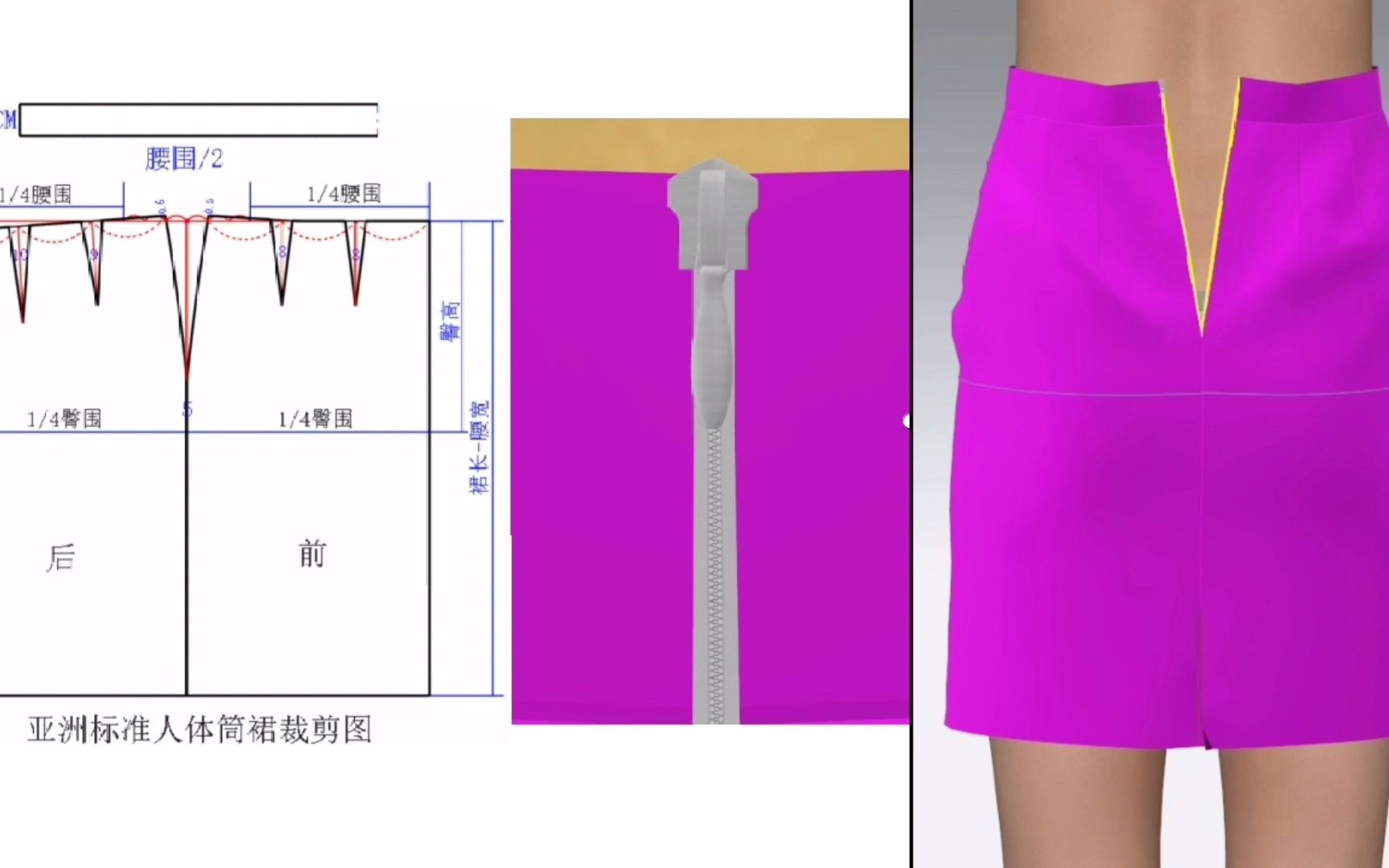 筒裙演示(后开叉、拉链)哔哩哔哩bilibili