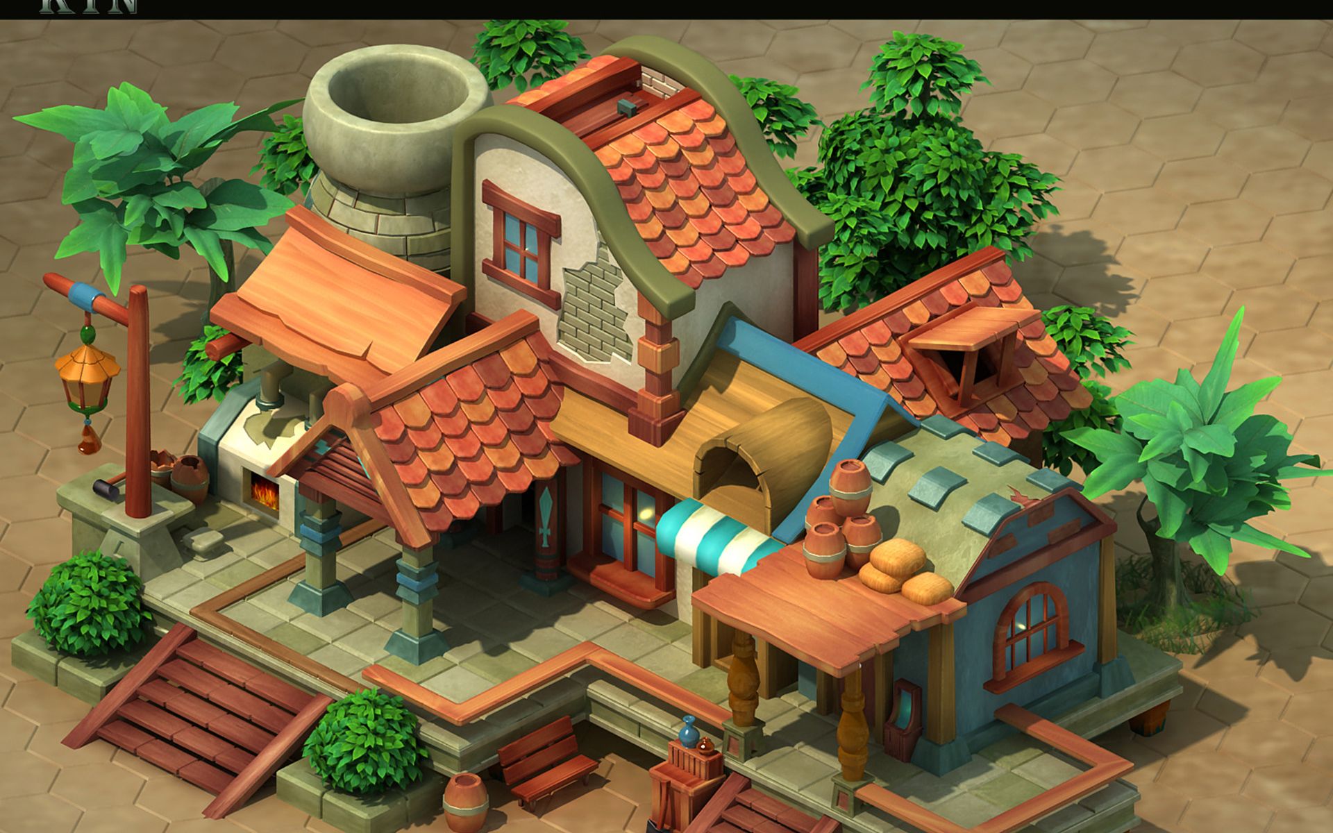 【maya场景教程】卡通风格场景模型制作,3d场景建模思路