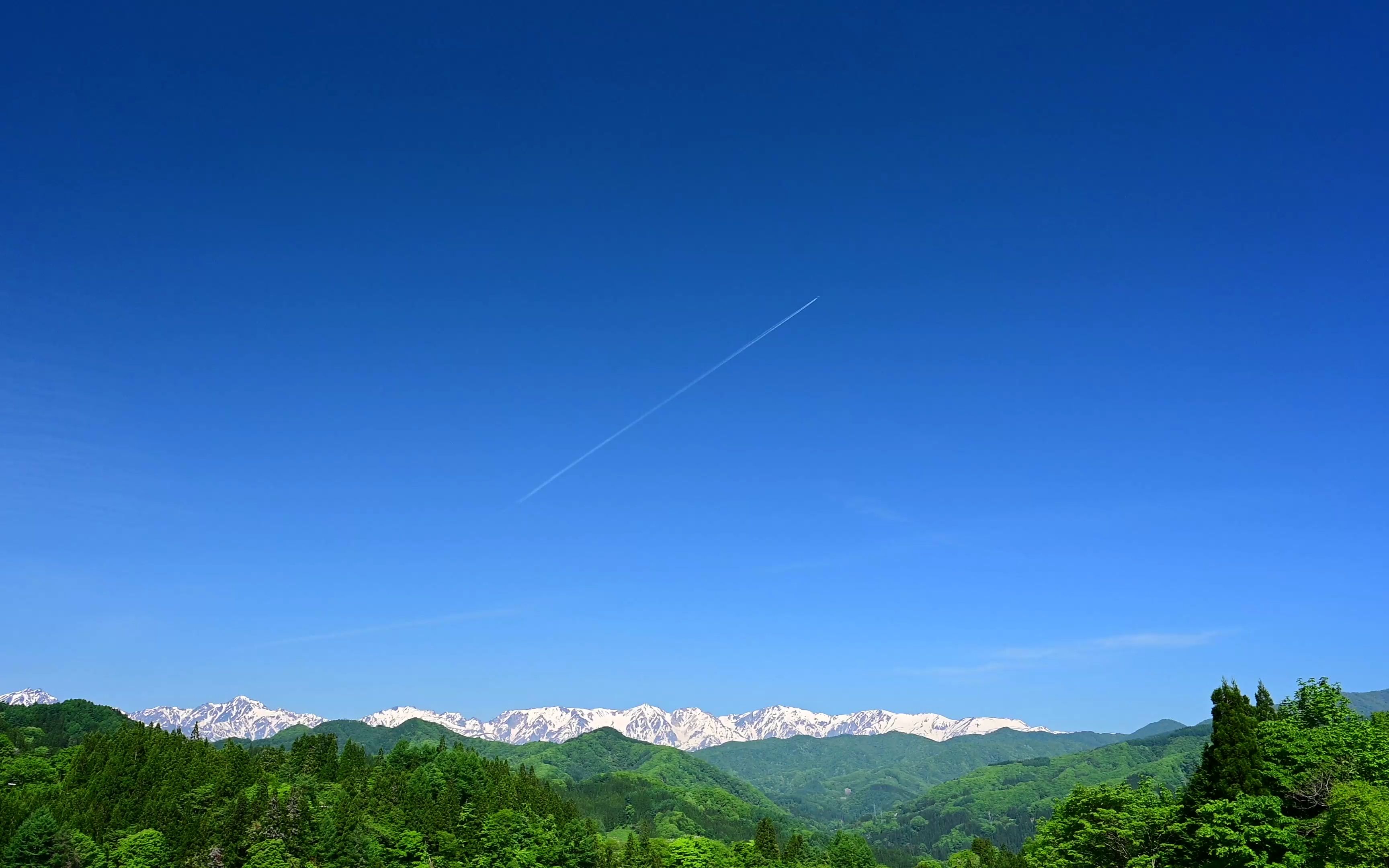 【日本风景】长野风景 晴天下新绿的五月里山