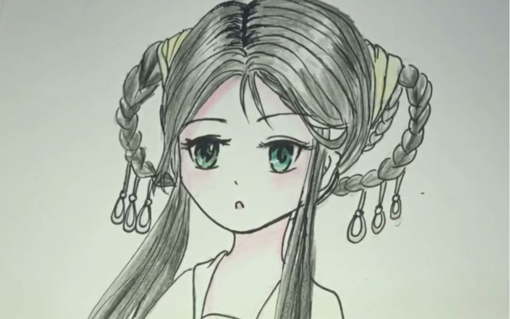 【彩铅手绘】一个小丫鬟手绘.